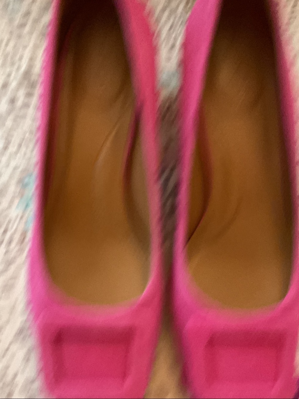 Talbots Pink Suede Block Heel Pumps with Covered Buckle - Picture 3 of 8